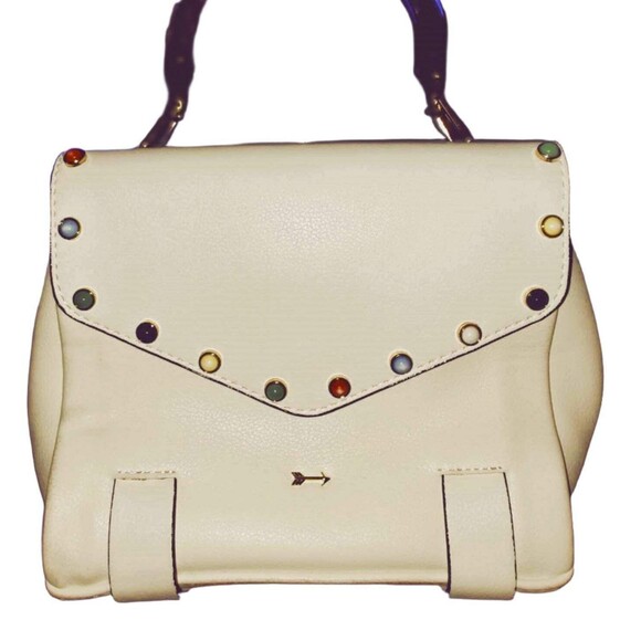 Gianni Bini White Handbag with Clear Acrylic Handle - Picture 1 of 7